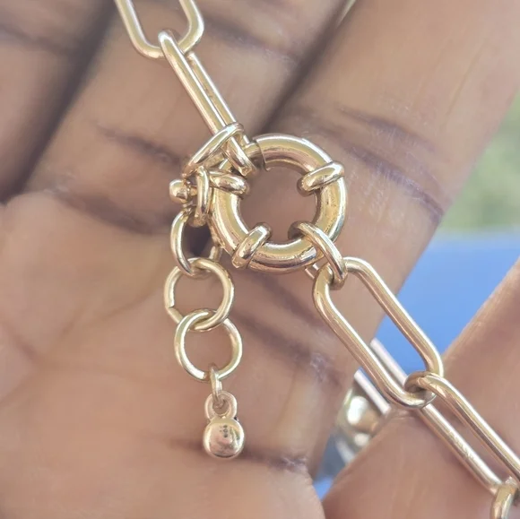 On 34th Gold-Tone Crystal Charm Flex Bracelet Women New - Picture 6 of 9